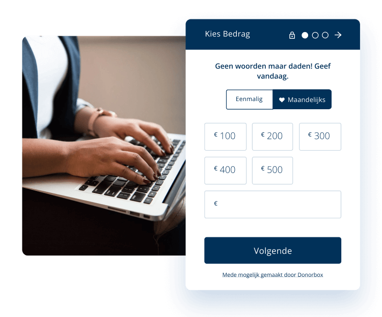 Begin binnen enkele minuten met het accepteren van donaties