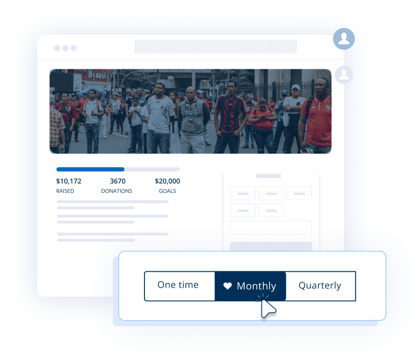 Process one-time and recurring donations easily Process one-time and recurring donations easily