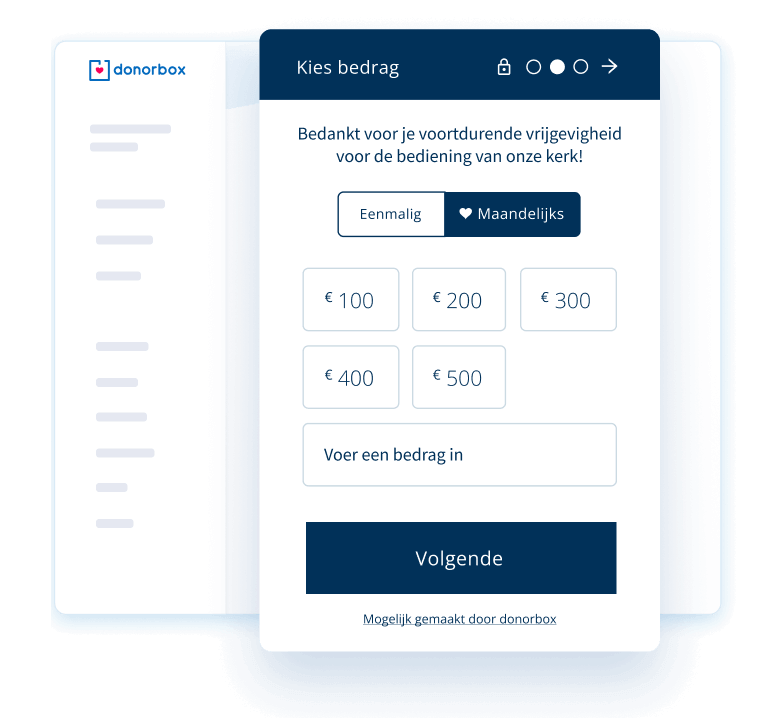 Maak binnen enkele minuten een professioneel donatieformulier Maak binnen enkele minuten een professioneel donatieformulier