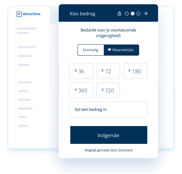 Maak binnen enkele minuten een professioneel donatieformulier Maak binnen enkele minuten een professioneel donatieformulier